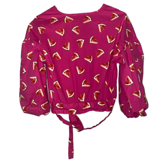 LAST CHANCE!  RTR Color Me Courtney Emily Wrap Top Pink Watermelon Size Small - Picture 5 of 10